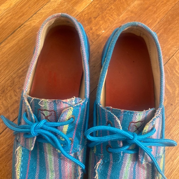 Twisted X #WDM0048 Boat Driving Moc Blue Textile Denim Shoes Women’s Size 11 - Picture 9 of 12